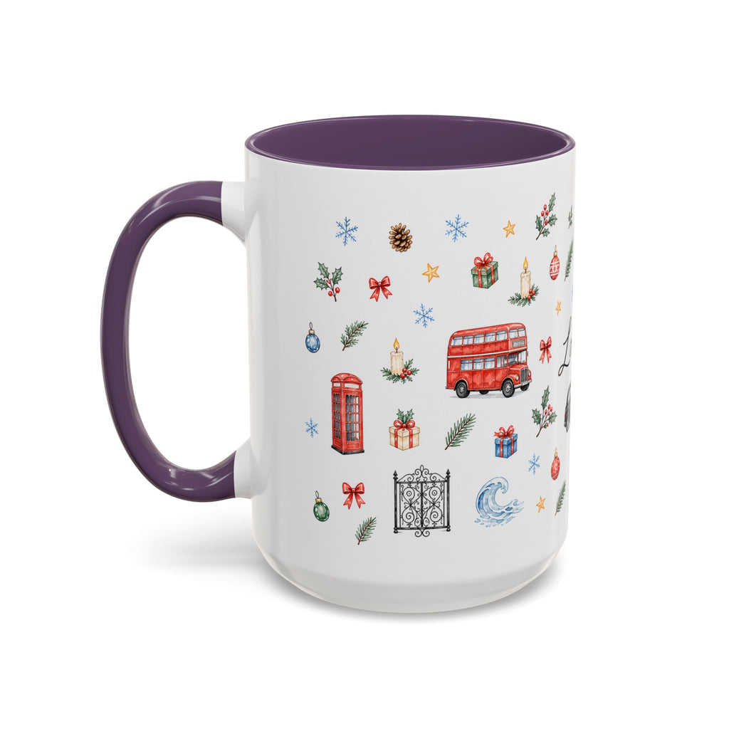 London Christmas Mug | Watercolor City Souvenir, Travel Memories, Ceramic Coffee Cup