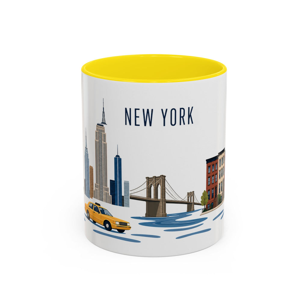 New York Coffee Mug | United States Travel Souvenir | Porcelain Decal City Gift | 11oz 15oz Accent Mug
