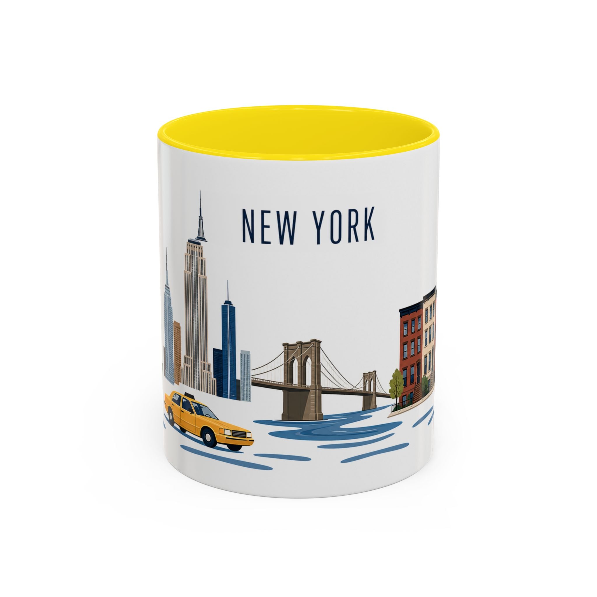 New York Coffee Mug | United States Travel Souvenir | Porcelain Decal City Gift | 11oz 15oz Accent Mug