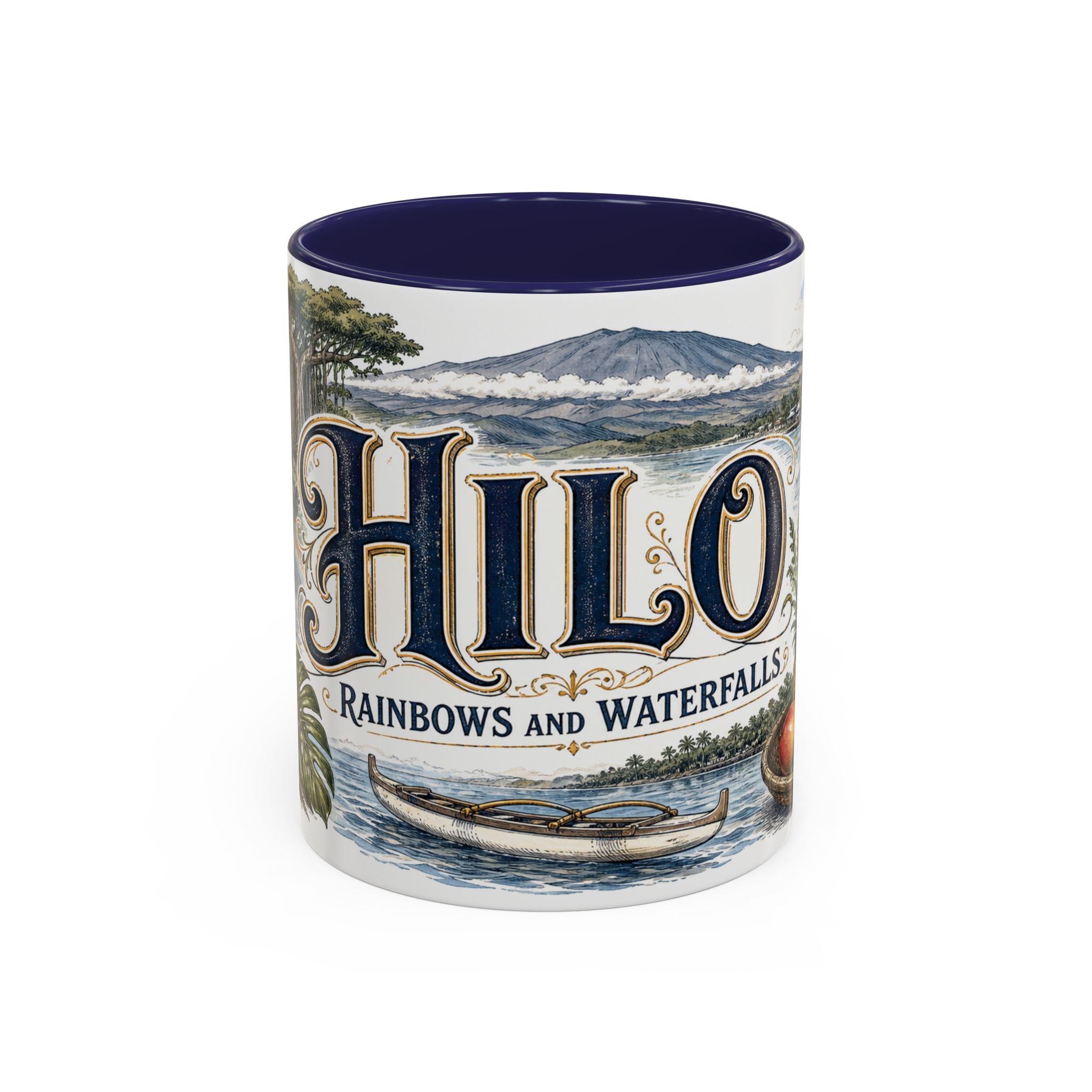 Hilo Coffee Mug | United States Travel Souvenir | Vintage Illustrated City Gift | 11 oz 15 oz Accent Mug