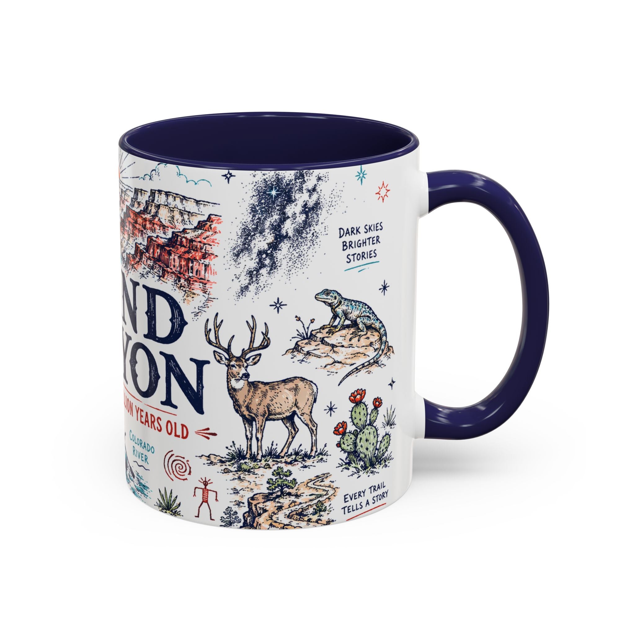 Grand Canyon National Park Coffee Mug | Hiking Camping Nature Gift | Accent Color Ceramic 11oz 15oz
