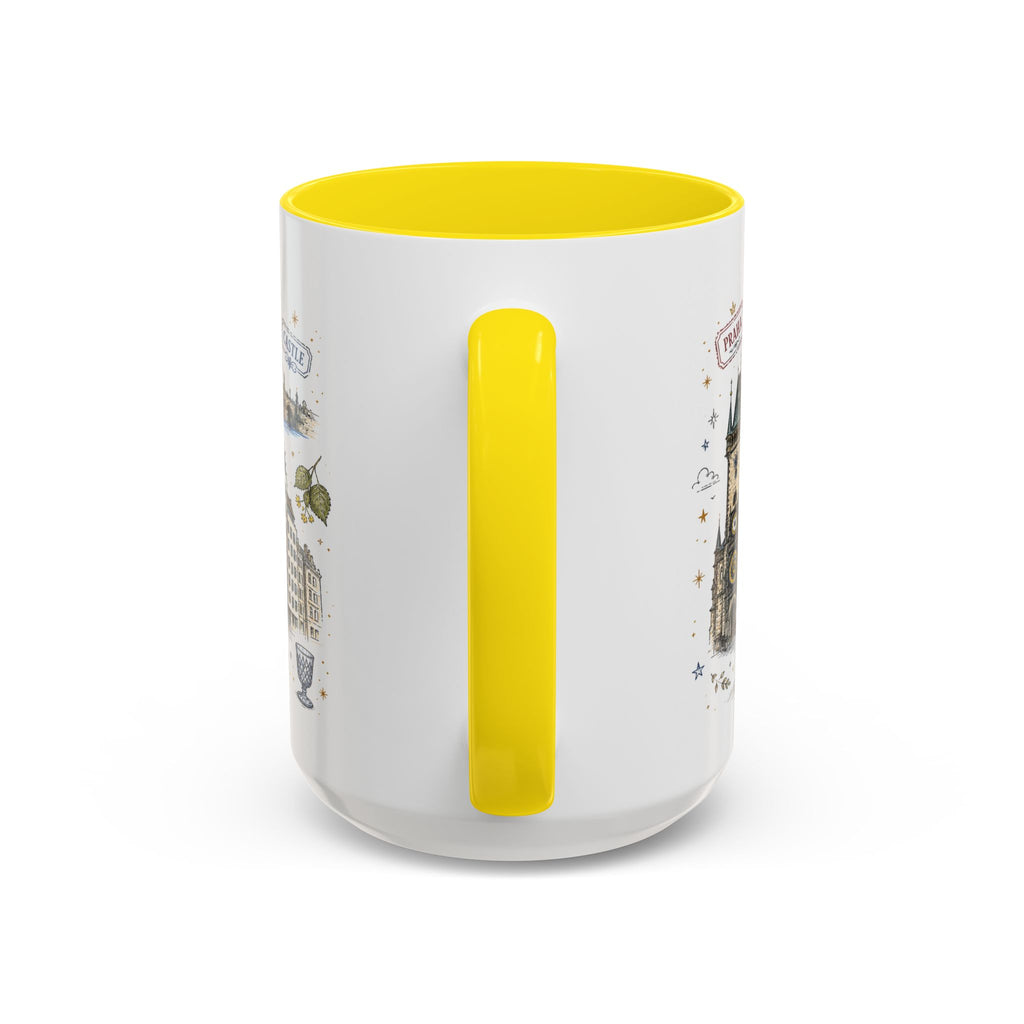 Prague Coffee Mug | Czech Republic Souvenir Travel Gift | Accent Color Ceramic 11oz 15oz