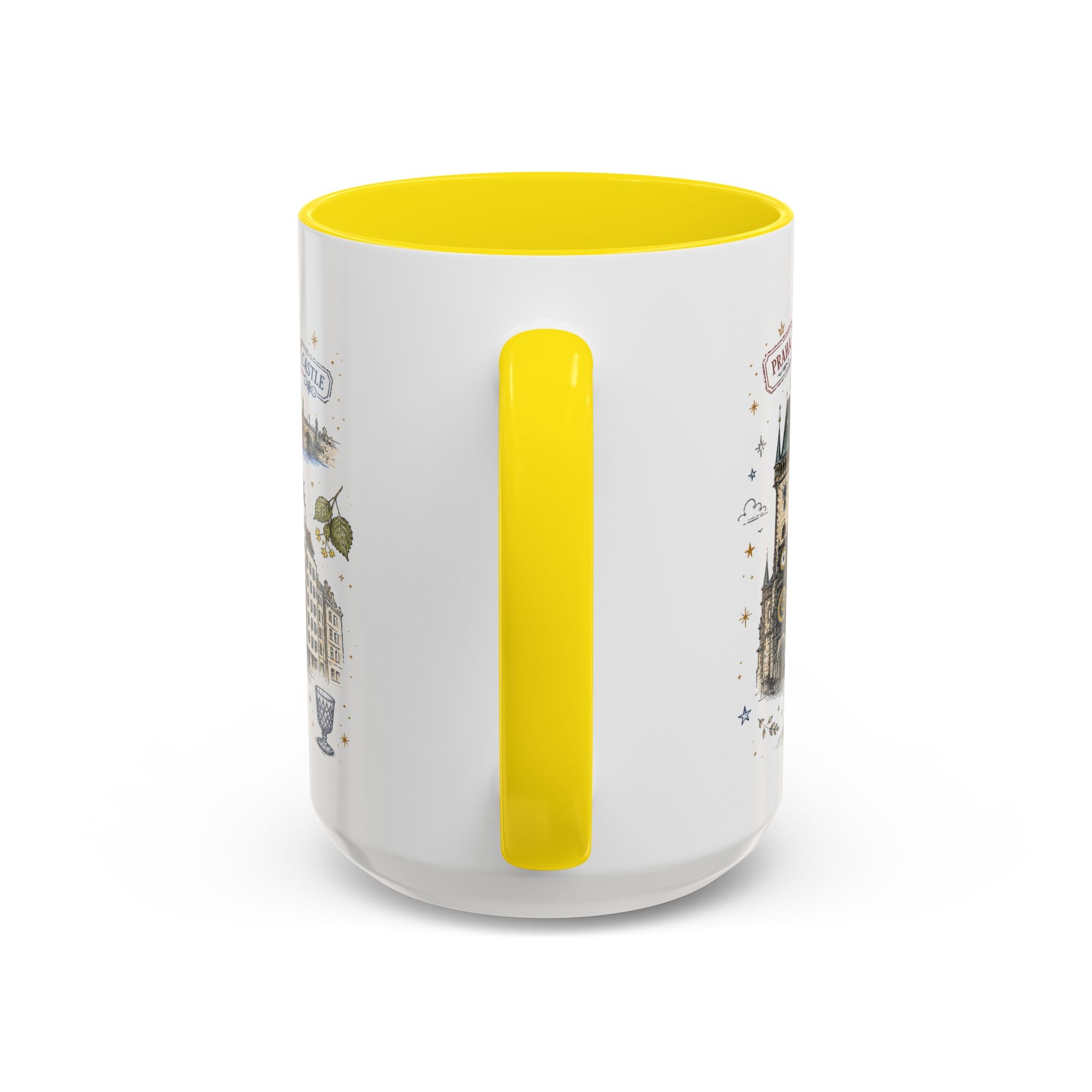 Prague Coffee Mug | Czech Republic Souvenir Travel Gift | Accent Color Ceramic 11oz 15oz