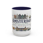Amsterdam Coffee Mug | Netherlands Souvenir Travel Gift | Accent Color Ceramic 11oz 15oz