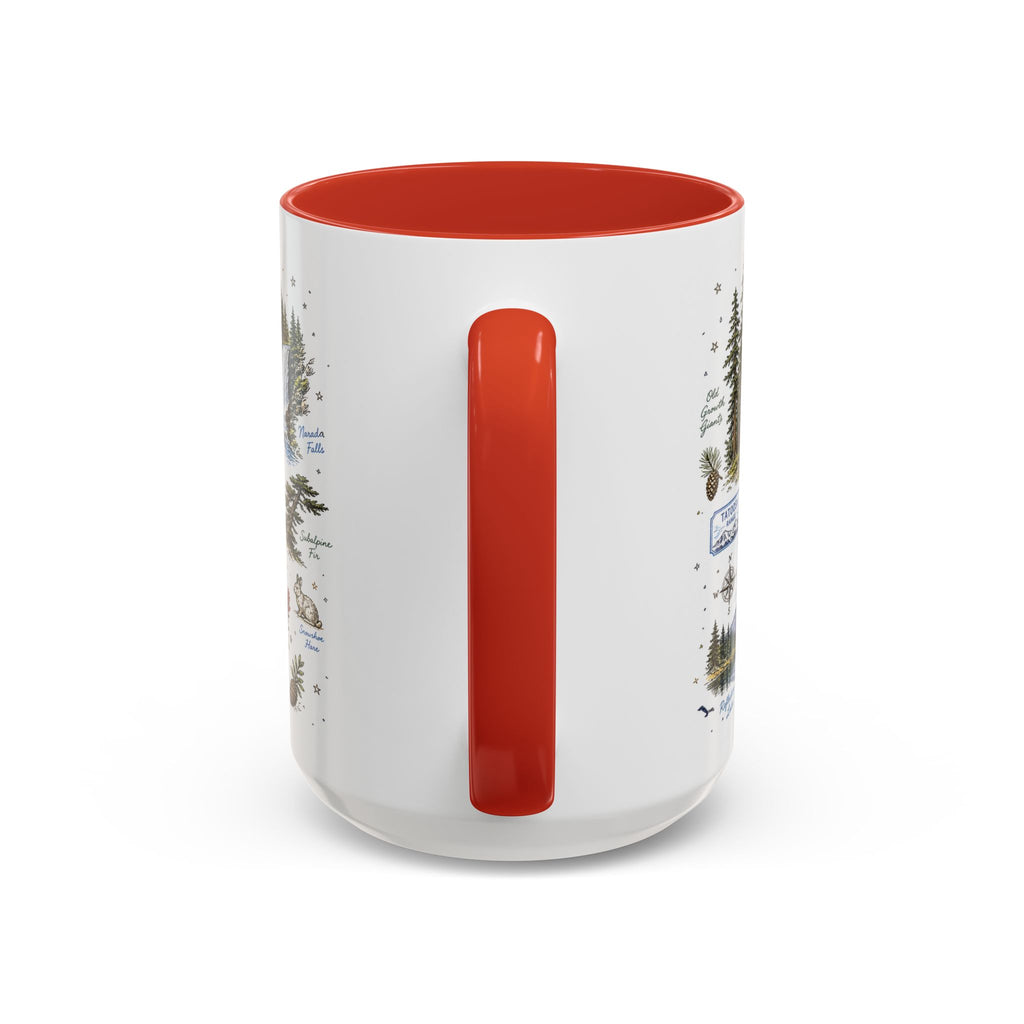 Mount Rainier Coffee Mug | National Park Hiking Washington Gift | Accent Color Ceramic 11oz 15oz