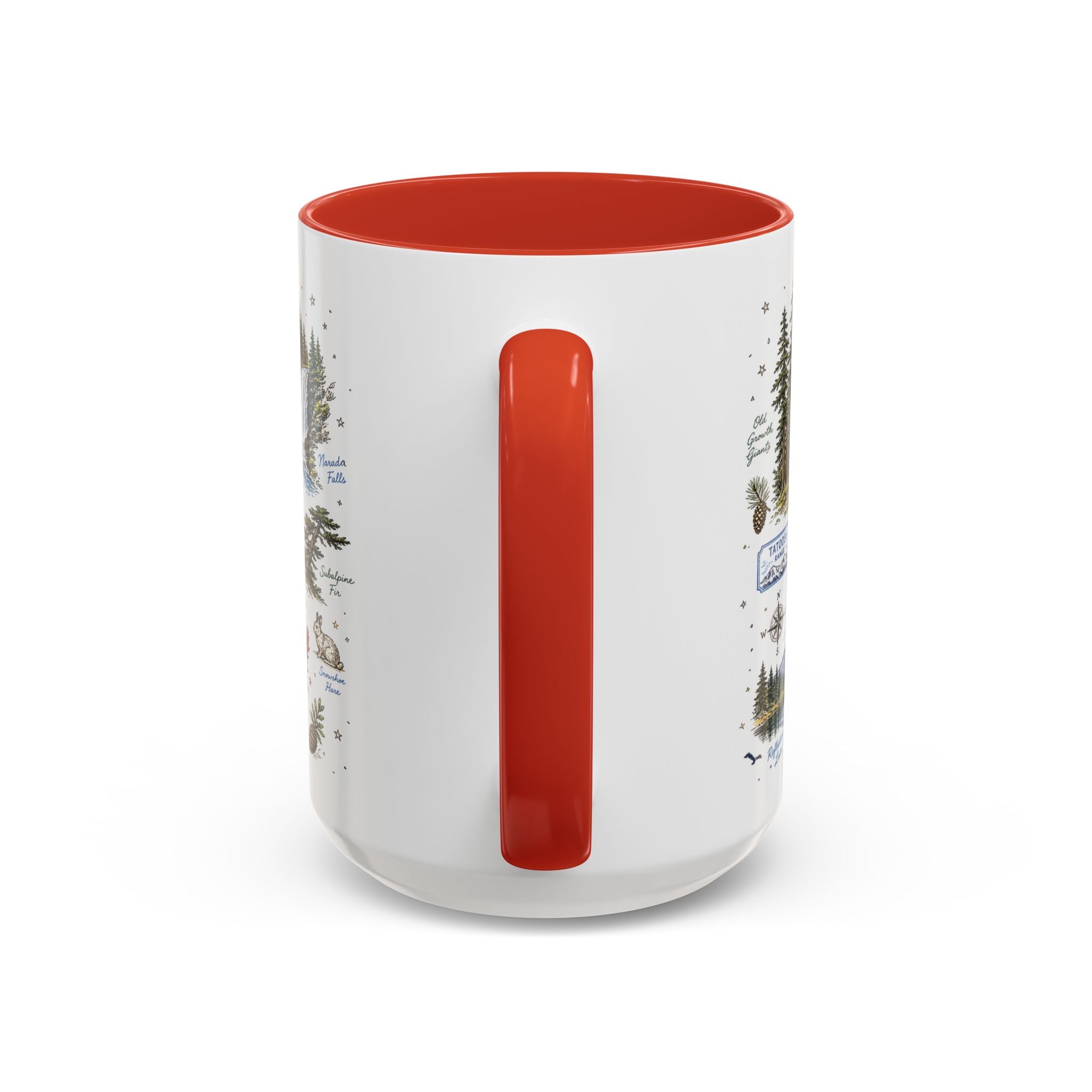 Mount Rainier Coffee Mug | National Park Hiking Washington Gift | Accent Color Ceramic 11oz 15oz