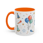 New Year Party Mug | Balloon Popper Watercolor Celebration Gift | Accent Cup 11oz 15oz