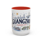 Guangzhou Coffee Mug | China Souvenir Travel Gift | Accent Color Ceramic 11oz 15oz
