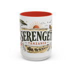 Serengeti Coffee Mug | Travel Destination Souvenir Gift | Accent Color Ceramic 11oz 15oz