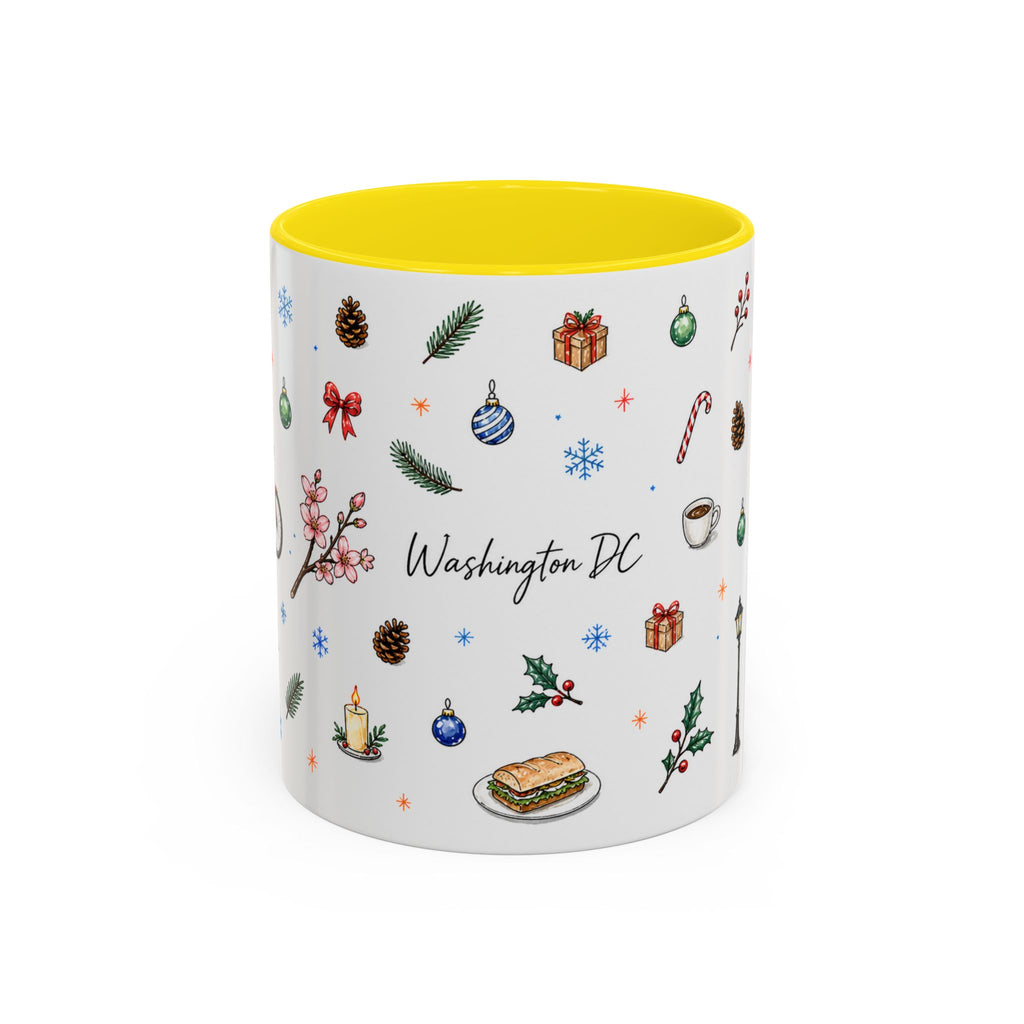 Washington DC Christmas Mug | Watercolor City Souvenir | Ceramic Coffee Cup 11oz 15oz