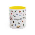 Washington DC Christmas Mug | Watercolor City Souvenir | Ceramic Coffee Cup 11oz 15oz