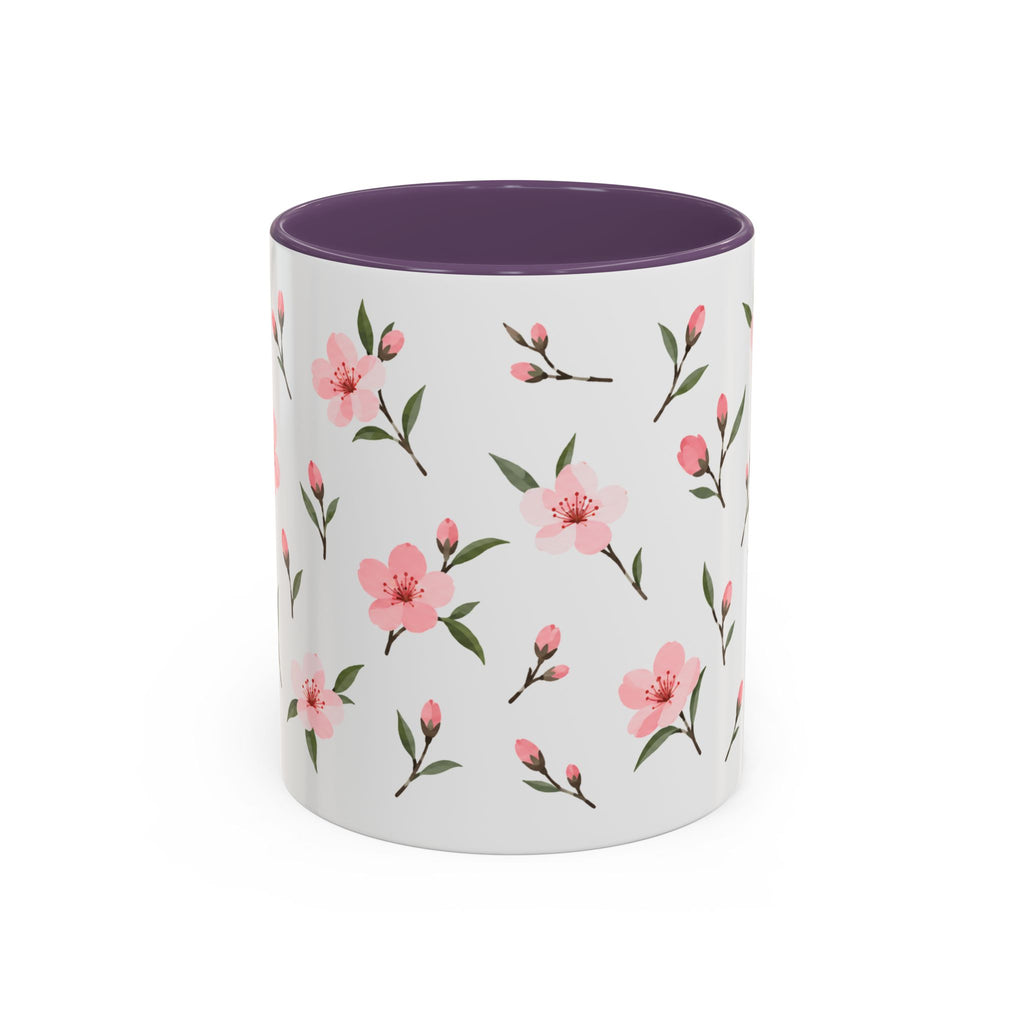 Delaware Peach Blossom Mug, State Flower Floral Coffee Cup, 11oz Botanical Gift