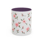 Delaware Peach Blossom Mug, State Flower Floral Coffee Cup, 11oz Botanical Gift