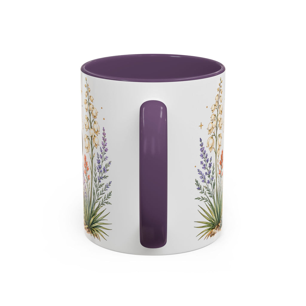 New Mexico State Map Mug | Desert Scenery, Yucca Flower Accent Coffee Cup
