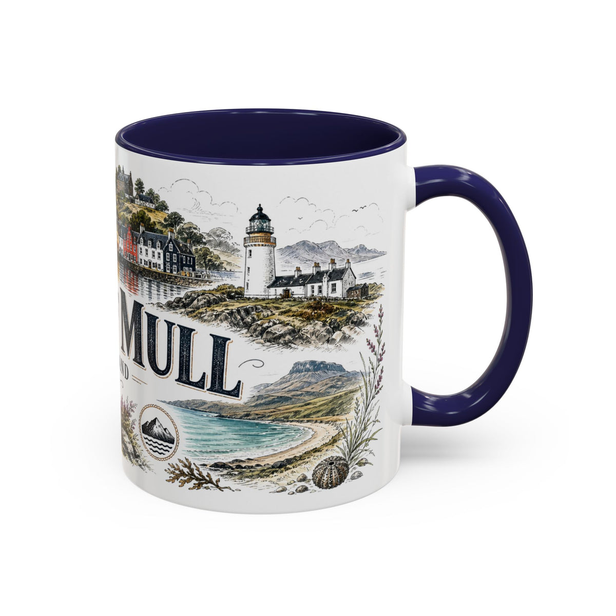 Isle of Mull Mug, Scotland Travel Souvenir, Bucket List Gift, Accent Ceramic Coffee Mug 11oz 15oz