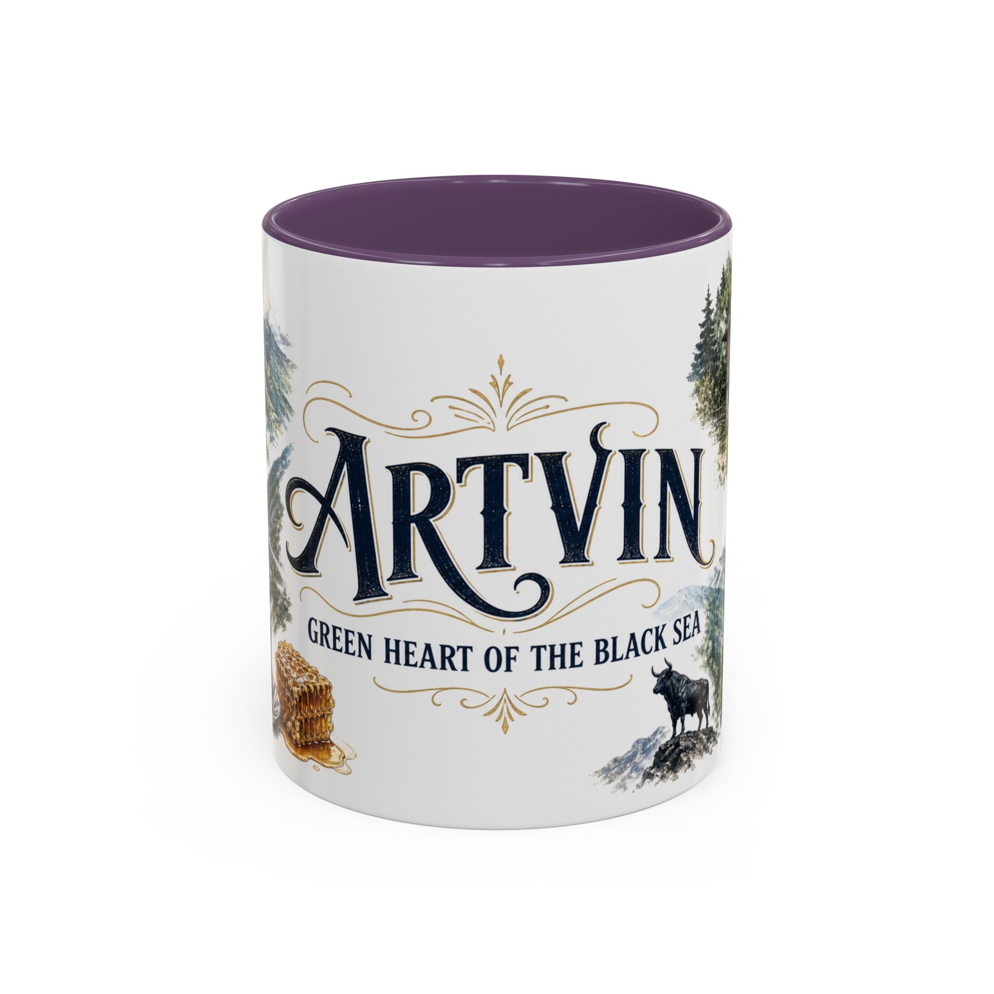 Artvin Coffee Mug | Turkey Travel Souvenir | Vintage Illustrated City Gift | 11 oz 15 oz Accent Mug