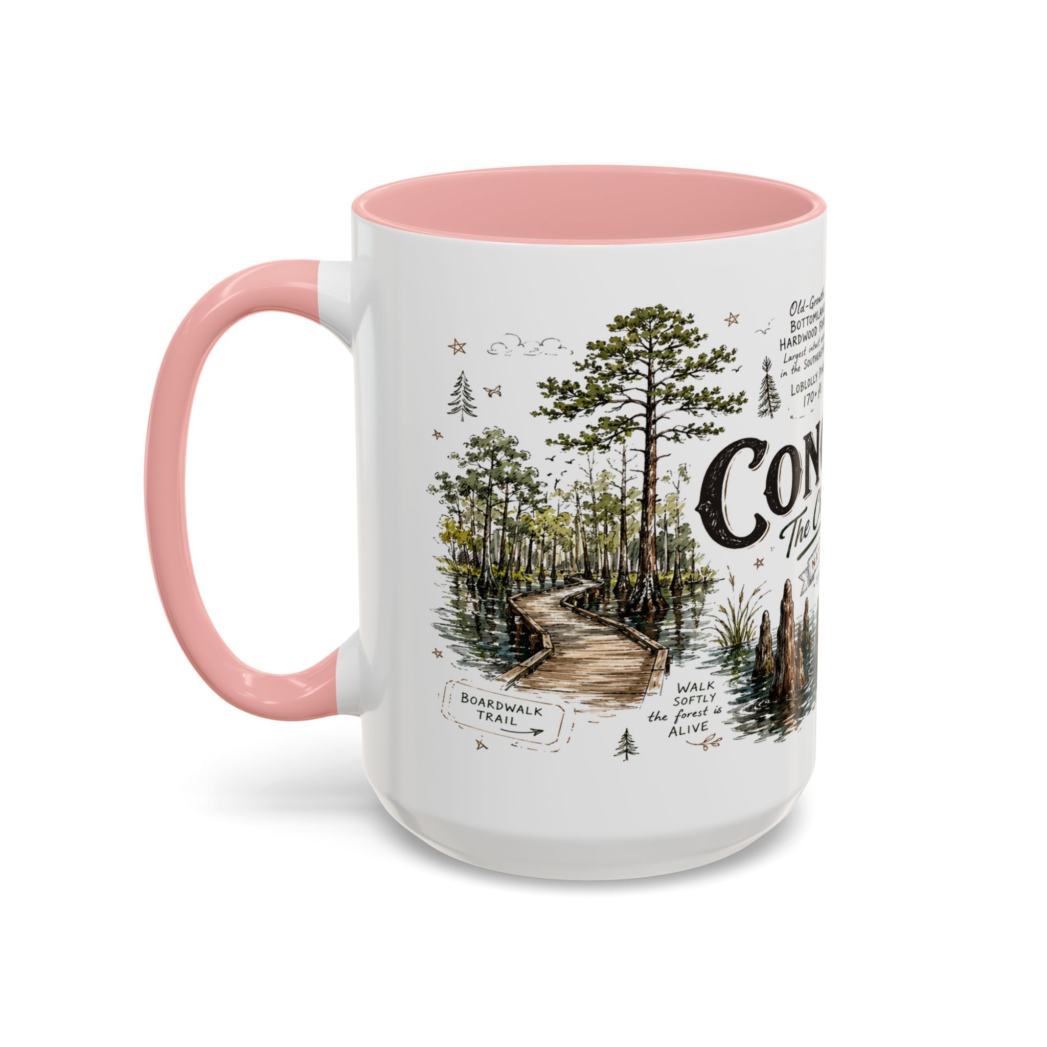 Congaree National Park Coffee Mug | South Carolina Forest Floodplain Gift | Accent Color Ceramic 11oz 15oz