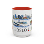 Oslo Illustrated Travel Mug | City Souvenir Accent Coffee Mug | 11oz 15oz Ceramic Cup