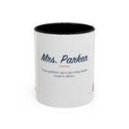 Personalized Teacher Mug | Custom Name Notebook Coffee Cup | Back to School Gift 11oz 15oz