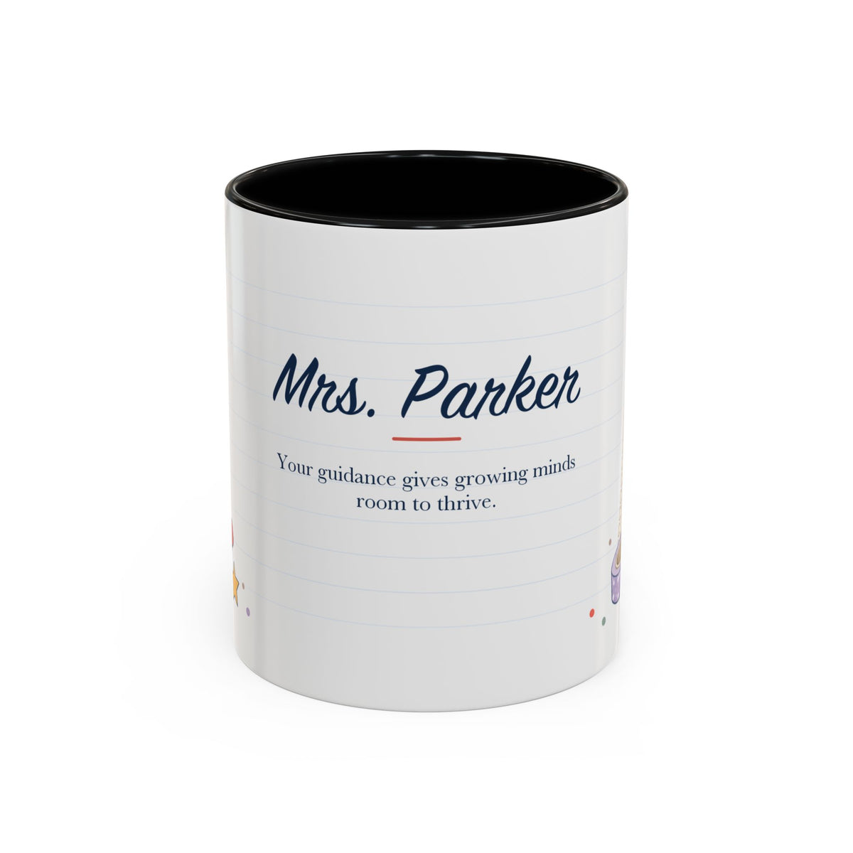 Personalized Teacher Mug | Custom Name Notebook Coffee Cup | Back to School Gift 11oz 15oz
