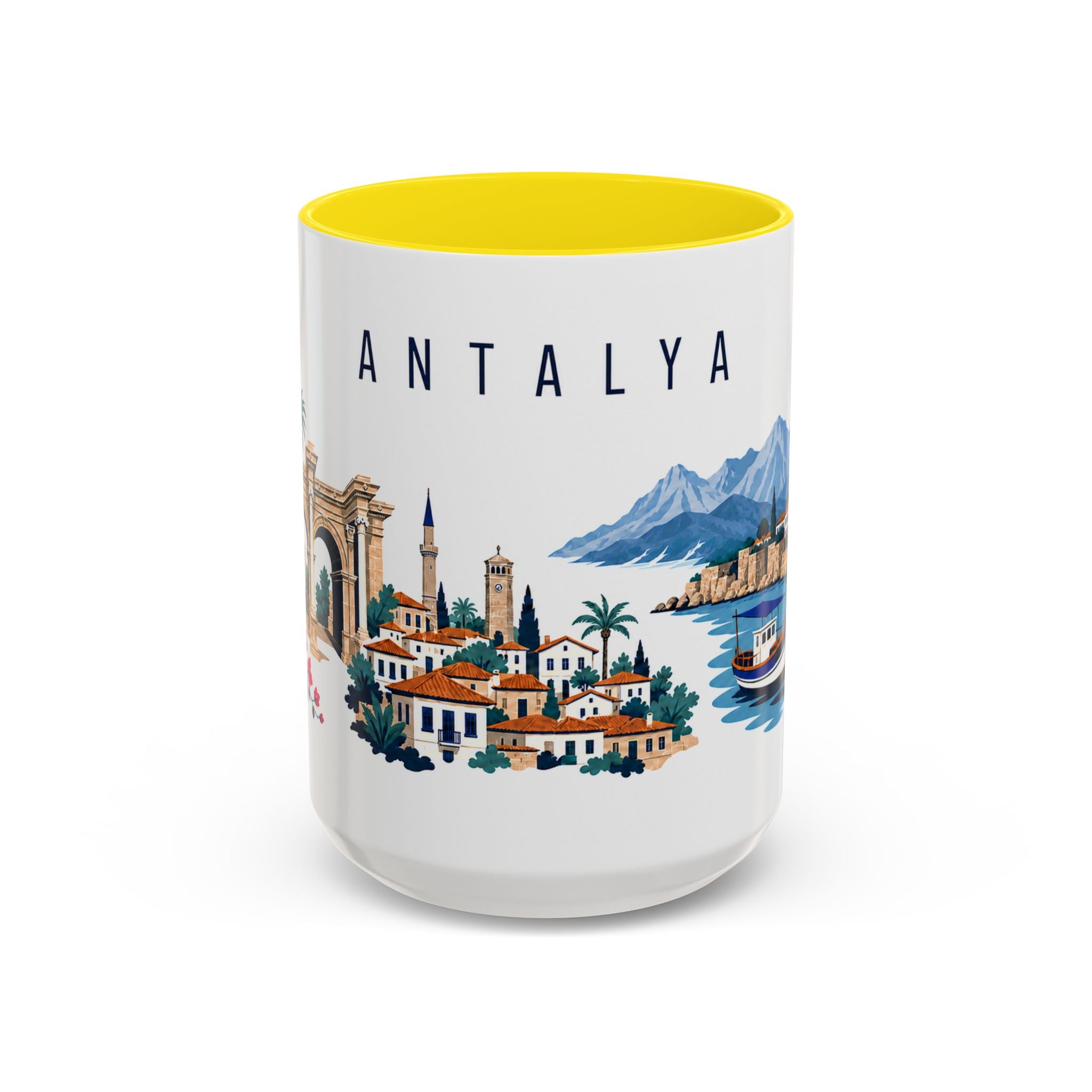 Antalya Coffee Mug | Turkey Travel Souvenir | Porcelain Decal City Gift | 11oz 15oz Accent Mug