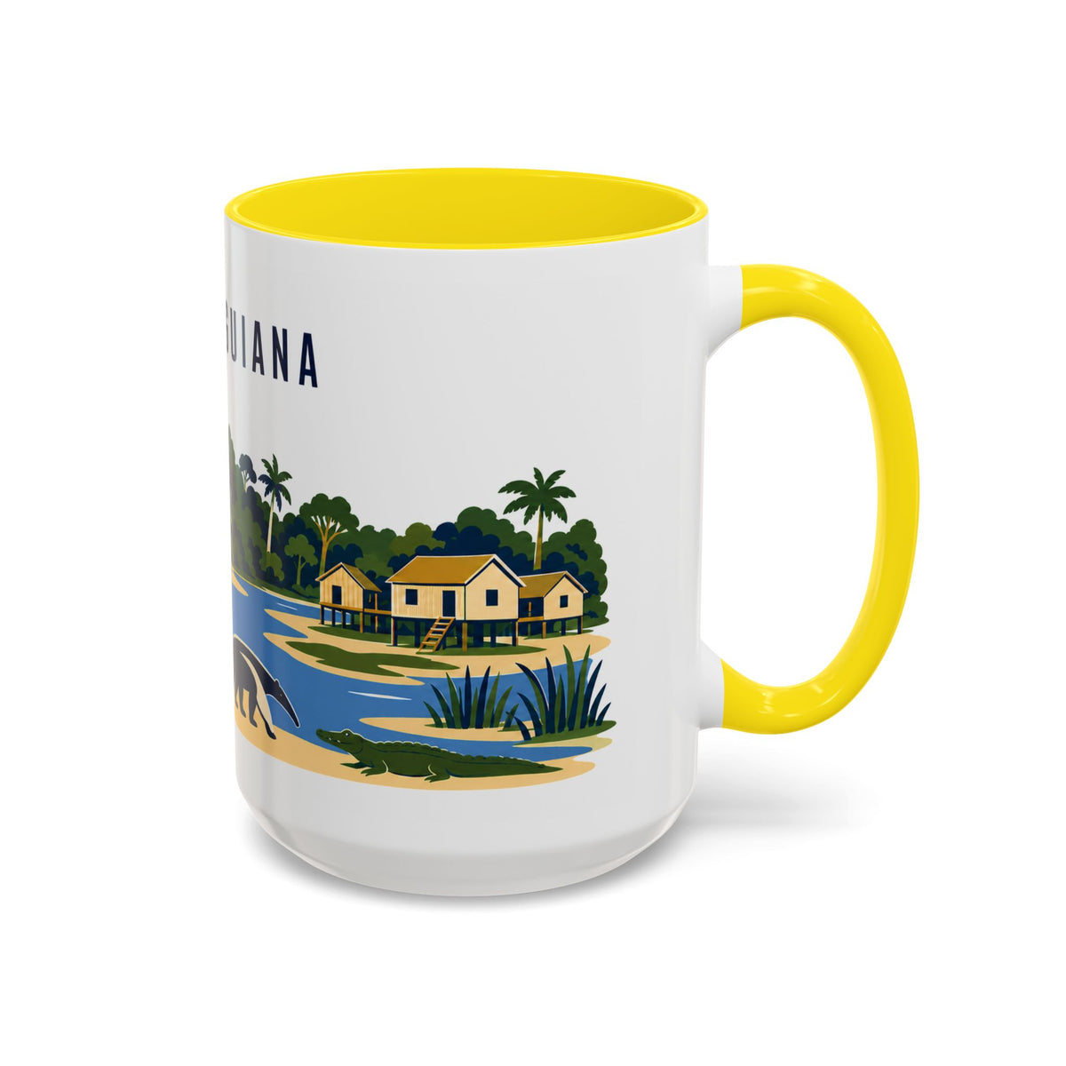 French Guiana Coffee Mug | Travel Souvenir Accent Mug | Country Gift Ceramic Cup 11oz 15oz