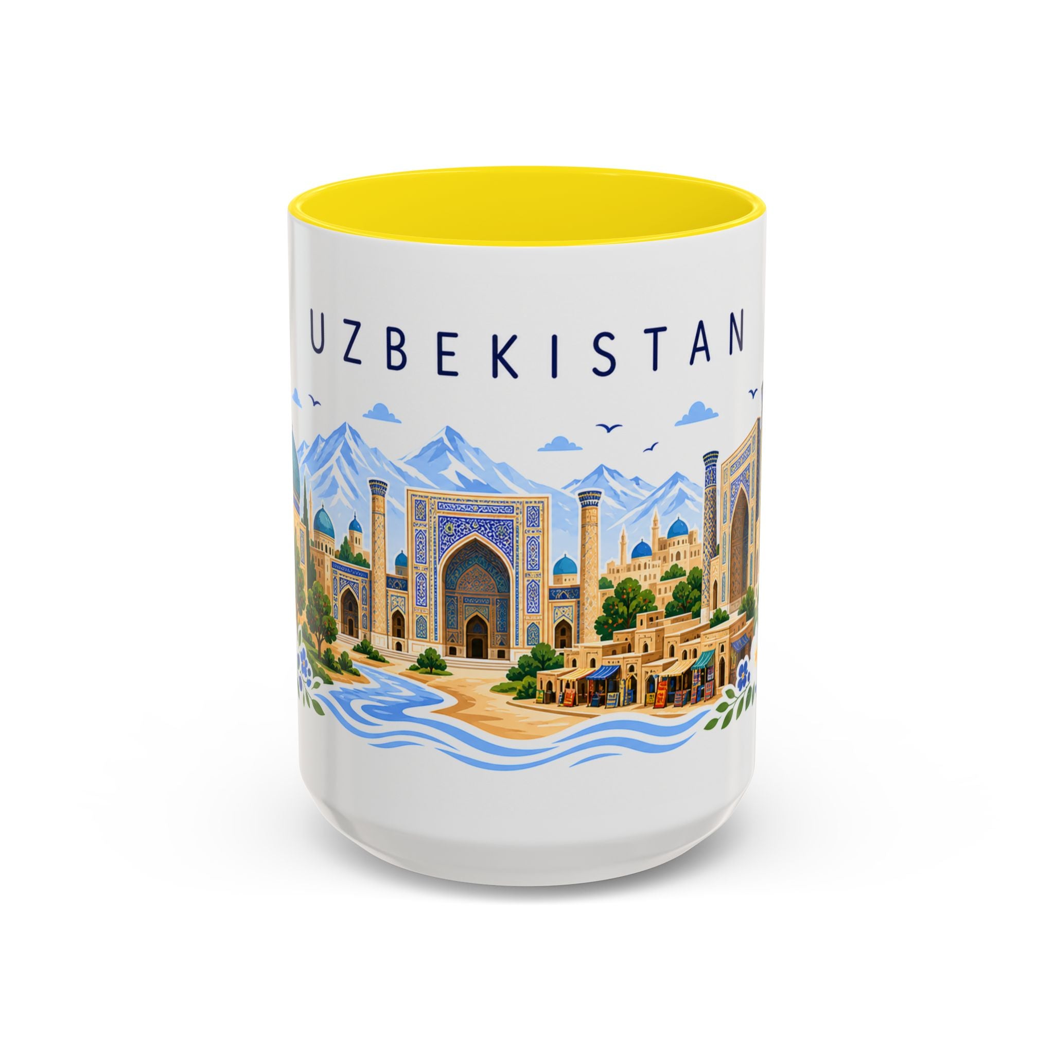 Uzbekistan Coffee Mug | Travel Souvenir Accent Mug | Place Gift Ceramic Cup 11oz 15oz