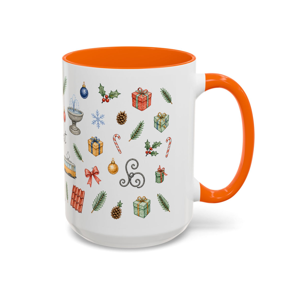 Budapest Christmas Mug | Watercolor City Souvenir | Ceramic Coffee Cup (11oz 15oz)