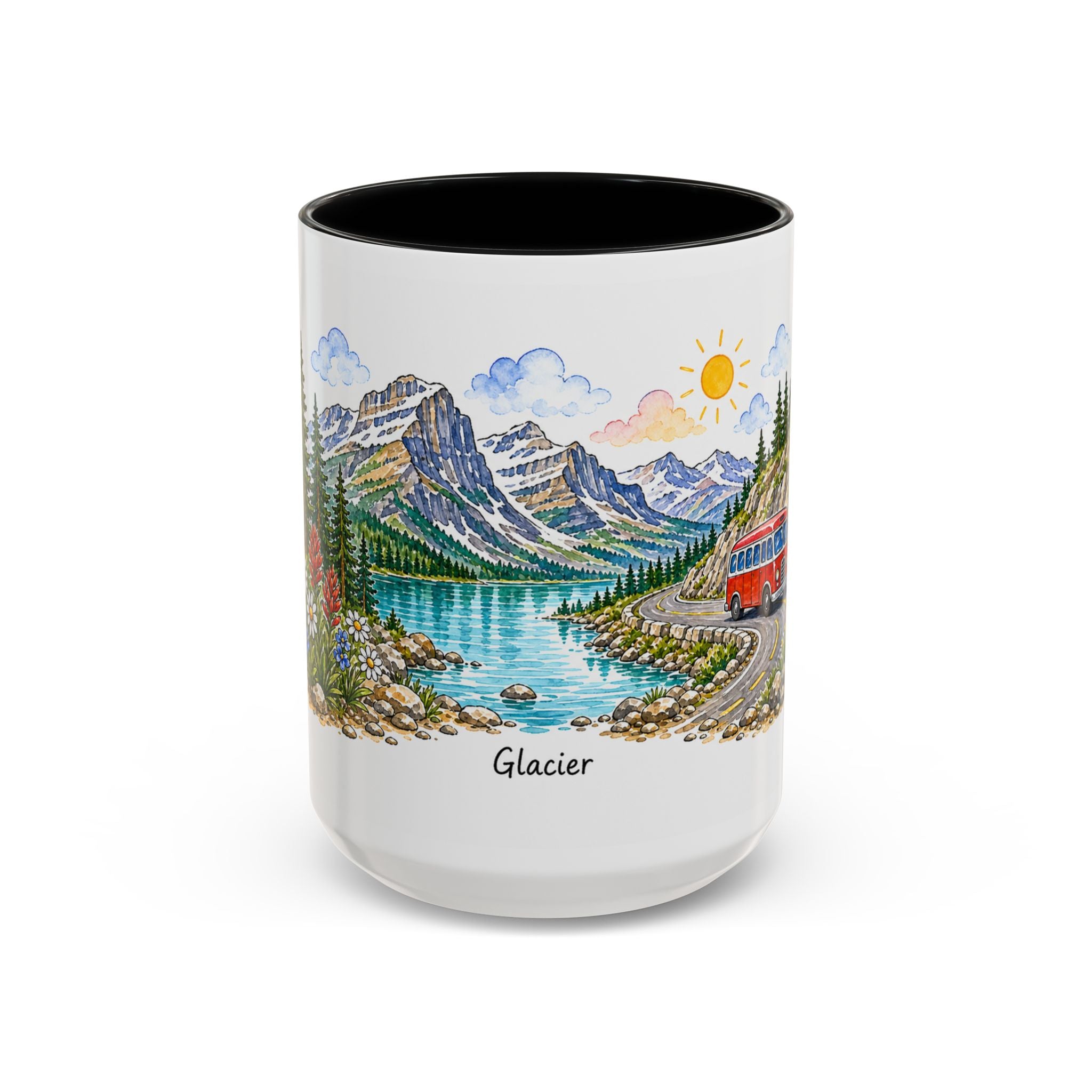 Glacier National Park Mug | US Travel Souvenir Accent Coffee Mug | 11oz 15oz Ceramic Cup