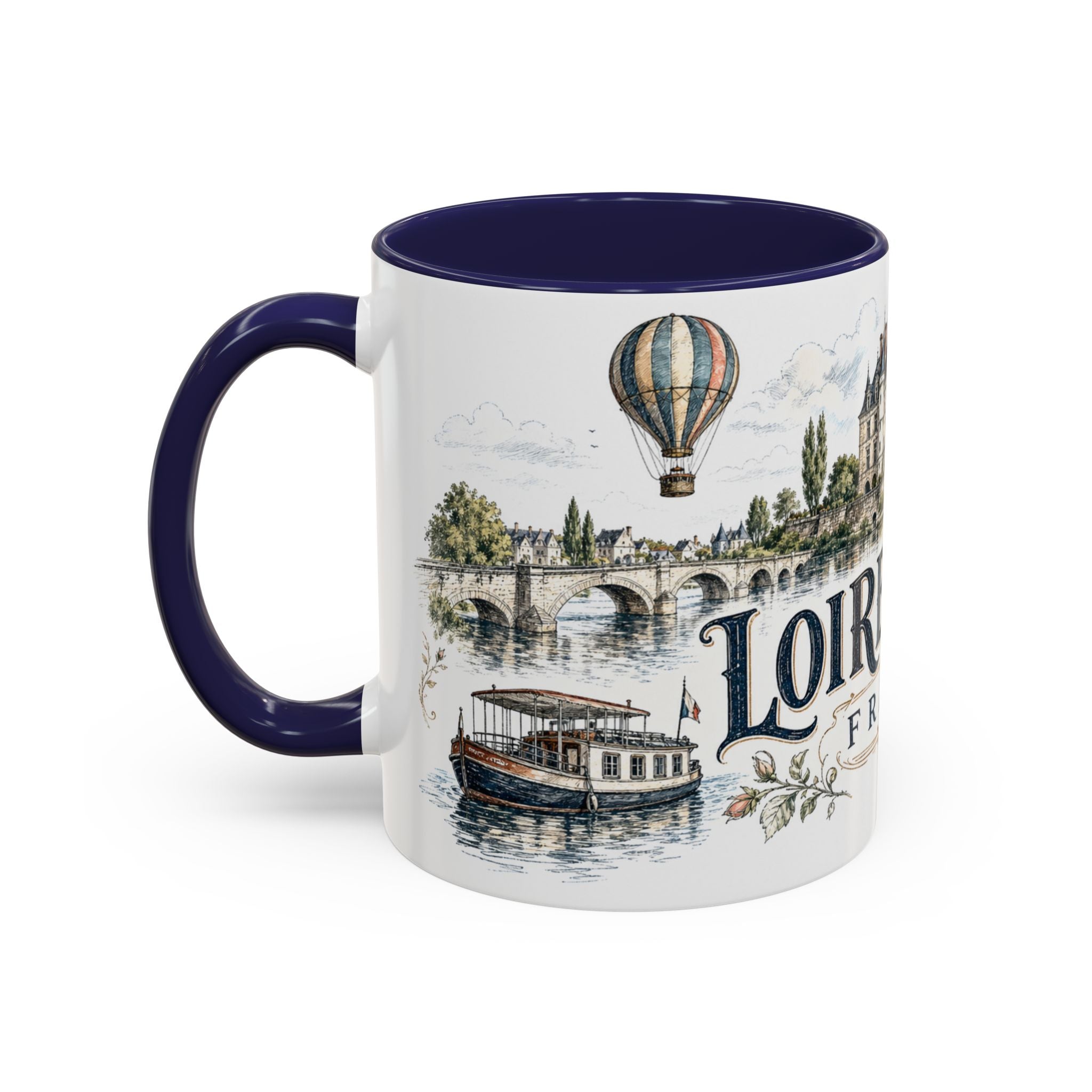 Loire Valley Mug, France Travel Souvenir, Bucket List Gift, Accent Ceramic Coffee Mug 11oz 15oz