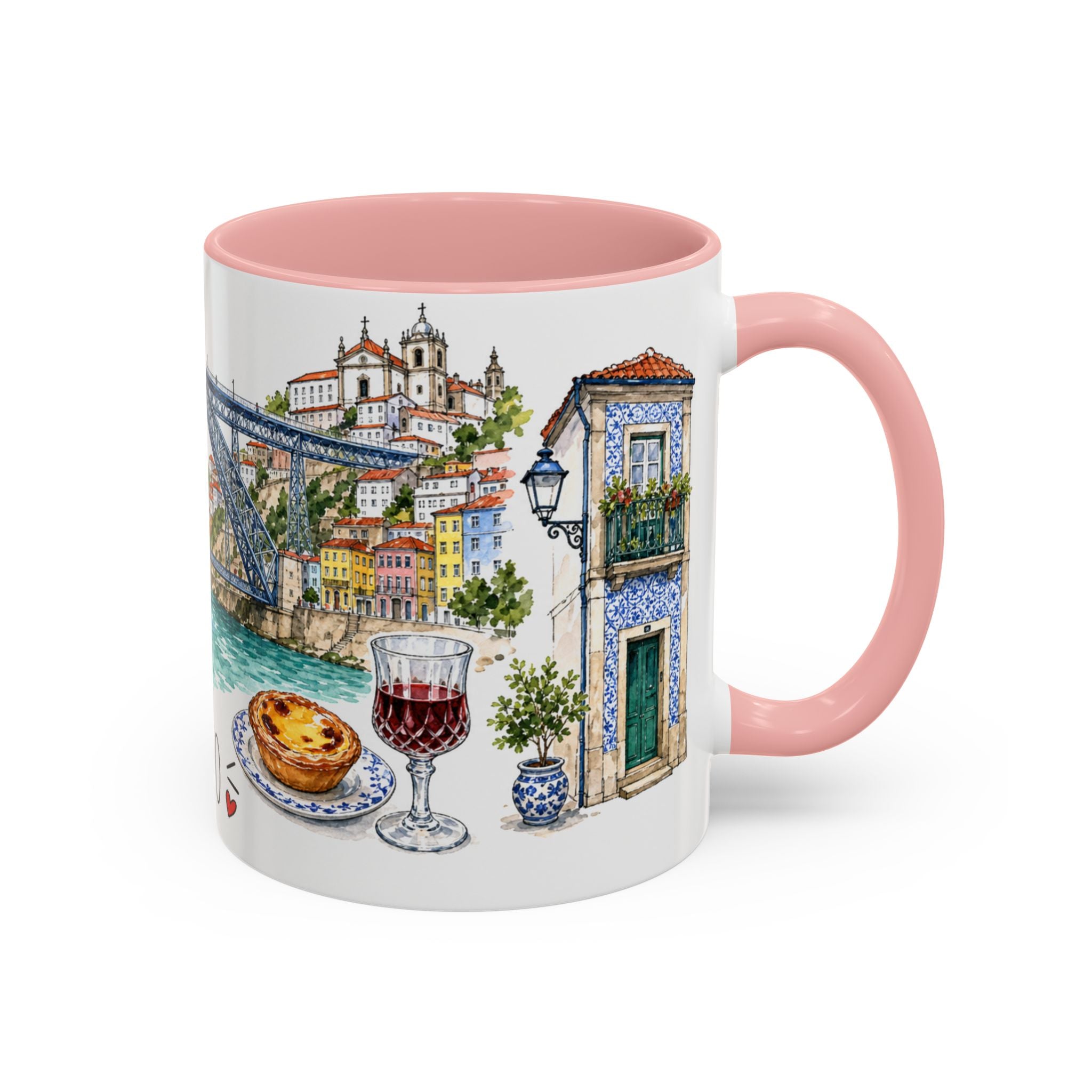 Porto Illustrated Travel Mug | City Souvenir Accent Coffee Mug | 11oz 15oz Ceramic Cup