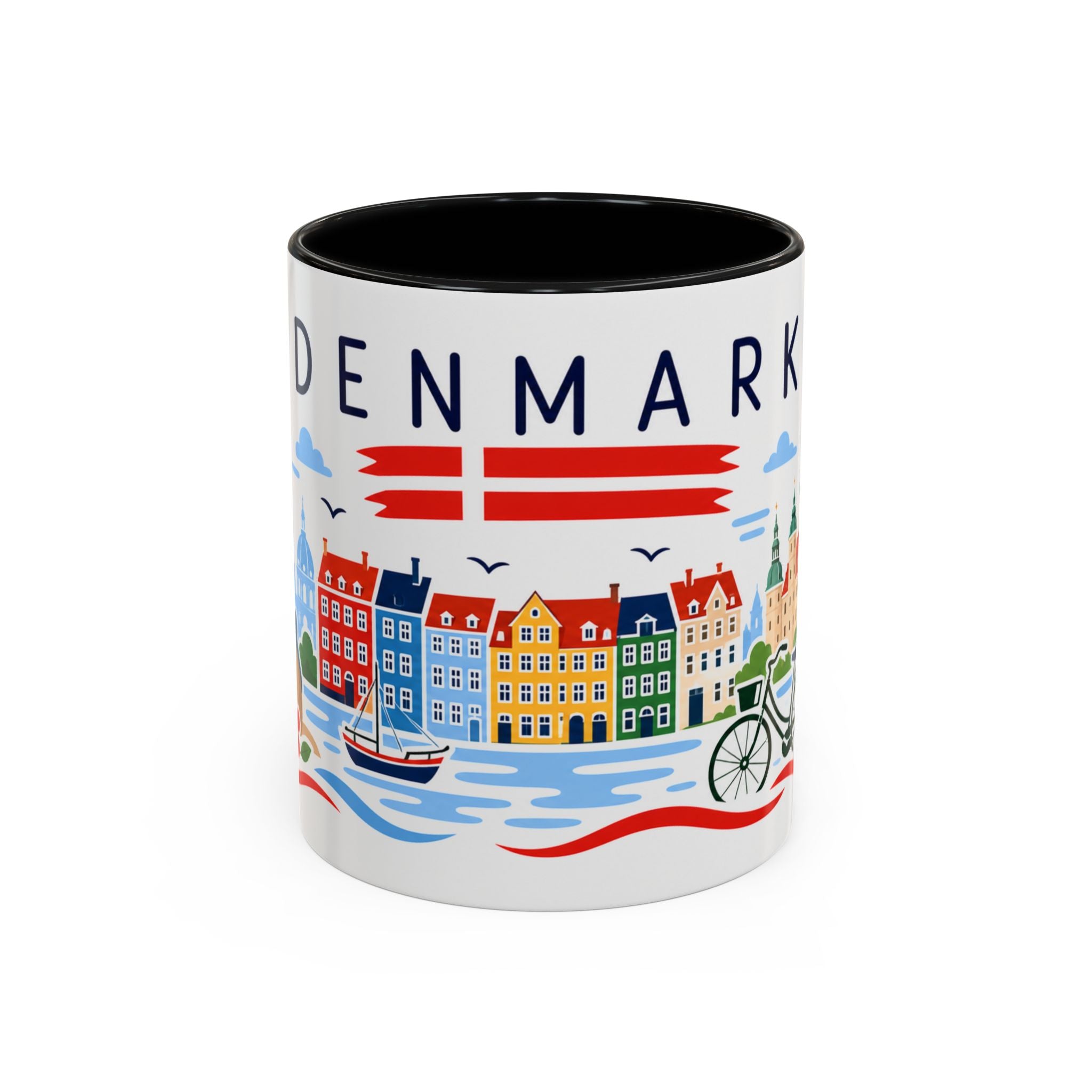 Denmark Coffee Mug | Travel Souvenir Accent Mug | Country Gift Ceramic Cup 11oz 15oz