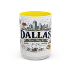 Dallas Coffee Mug | Texas Souvenir City Gift | Accent Color Ceramic 11oz 15oz
