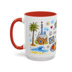 Barcelona Travel Mug | European City Souvenir Accent Coffee Mug | 11oz 15oz Ceramic Cup