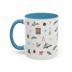 Boston Christmas Mug | Watercolor Travel Souvenir | Holiday Gift | Accent Ceramic Coffee Cup 11oz 15oz
