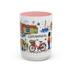 Copenhagen Travel Mug | European City Souvenir Accent Coffee Mug | 11oz 15oz Ceramic Cup