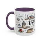 Istanbul Coffee Mug | Turkey Souvenir Travel Gift | Accent Color Ceramic 11oz 15oz