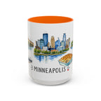 Minneapolis Illustrated Travel Mug | City Souvenir Accent Coffee Mug | 11oz 15oz Ceramic Cup