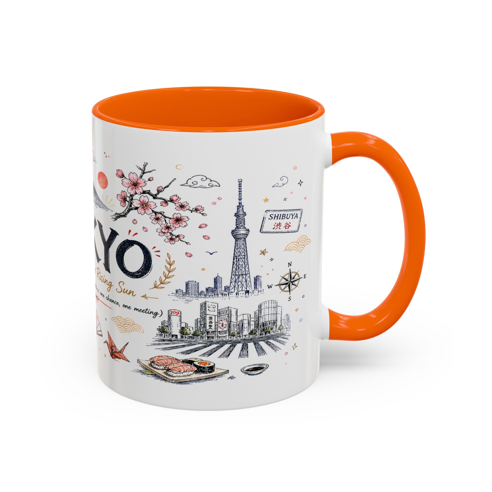 Tokyo Coffee Mug | Japan Souvenir Travel Gift | Accent Color Ceramic 11oz 15oz