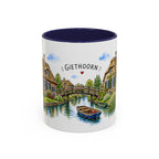 Giethoorn Illustrated Travel Mug | Netherlands Souvenir Accent Coffee Mug | 11oz 15oz Ceramic Cup