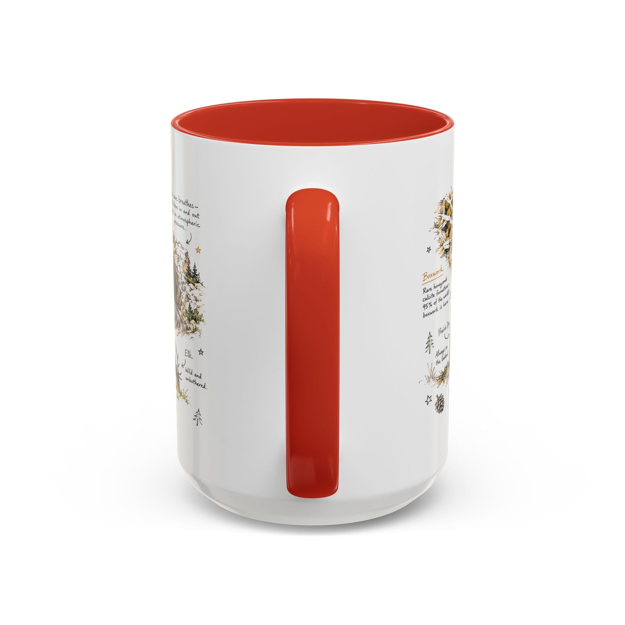 Wind Cave National Park Coffee Mug | South Dakota Cave Bison Prairie Gift | Accent Color Ceramic 11oz 15oz