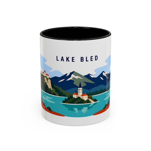 Lake Bled Coffee Mug | Travel Destination Souvenir Gift | Accent Color Ceramic 11oz 15oz