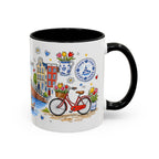 Amsterdam Travel Mug | European City Souvenir Accent Coffee Mug | 11oz 15oz Ceramic Cup