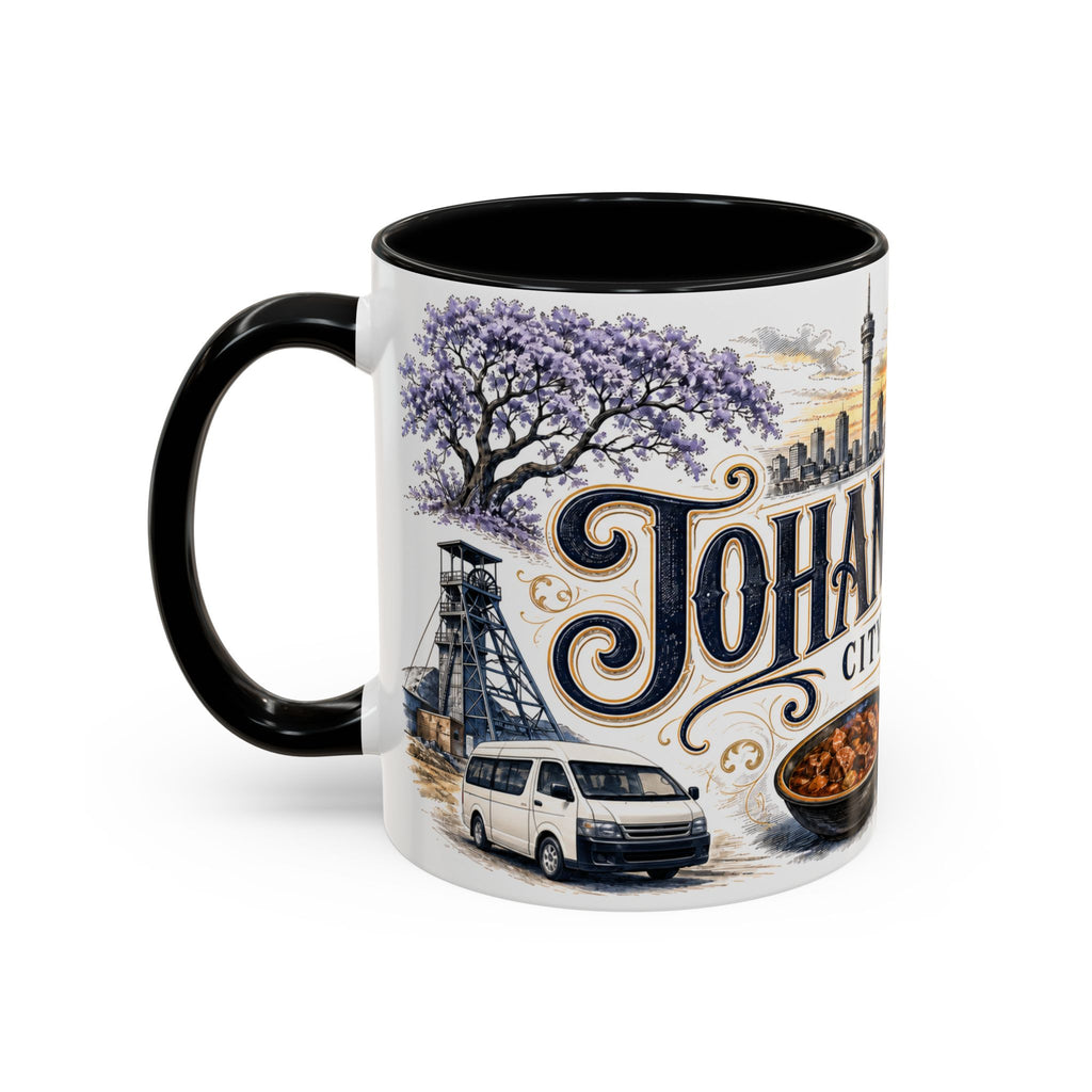 Johannesburg Coffee Mug | South Africa Travel Souvenir | Vintage Illustrated City Gift | 11 oz 15 oz Accent Mug