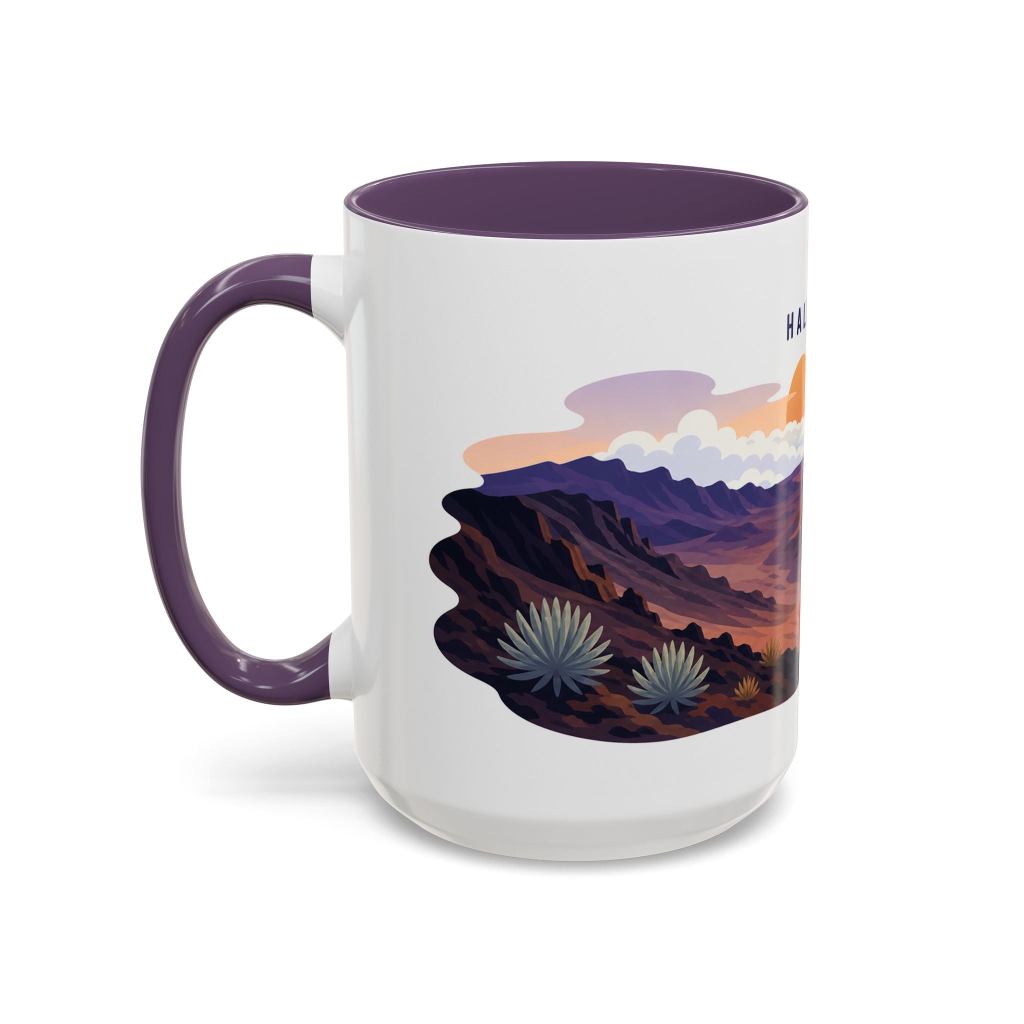 Haleakala National Park Coffee Mug | Solid Color Block Park Souvenir | 11oz 15oz Accent Mug
