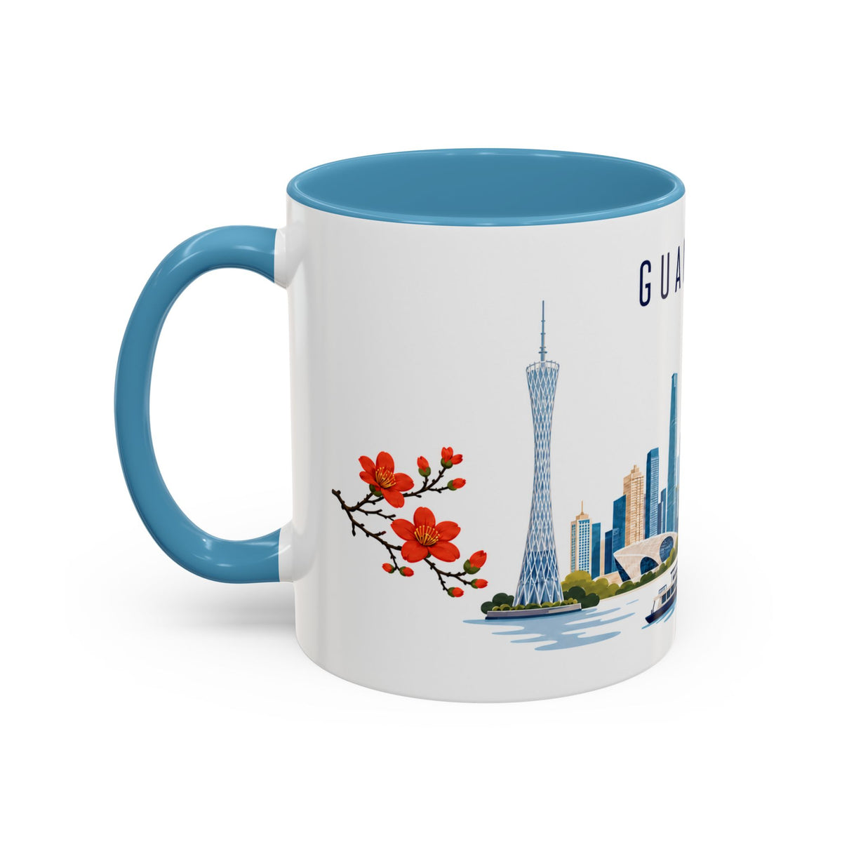 Guangzhou Coffee Mug | China Travel Souvenir | Porcelain Decal City Gift | 11oz 15oz Accent Mug