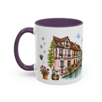 Colmar Illustrated Travel Mug | France Souvenir Accent Coffee Mug | 11oz 15oz Ceramic Cup