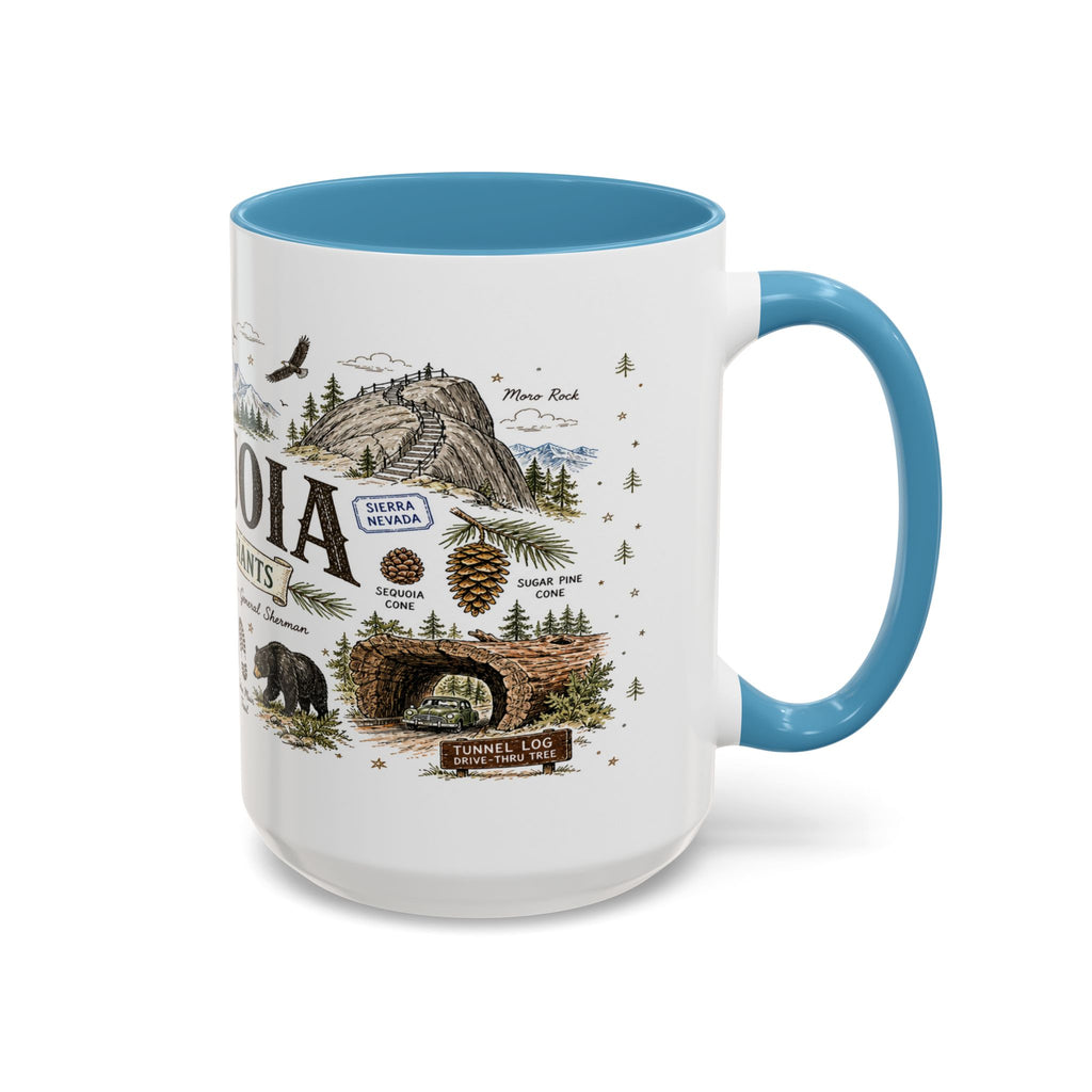 Sequoia Coffee Mug | National Park Hiking California Gift | Accent Color Ceramic 11oz 15oz