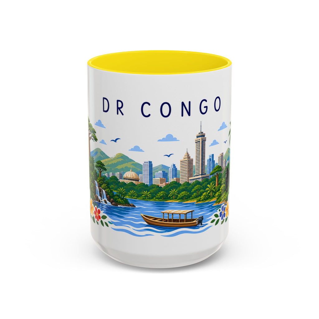 DR Congo Coffee Mug | Travel Souvenir Accent Mug | Place Gift Ceramic Cup 11oz 15oz