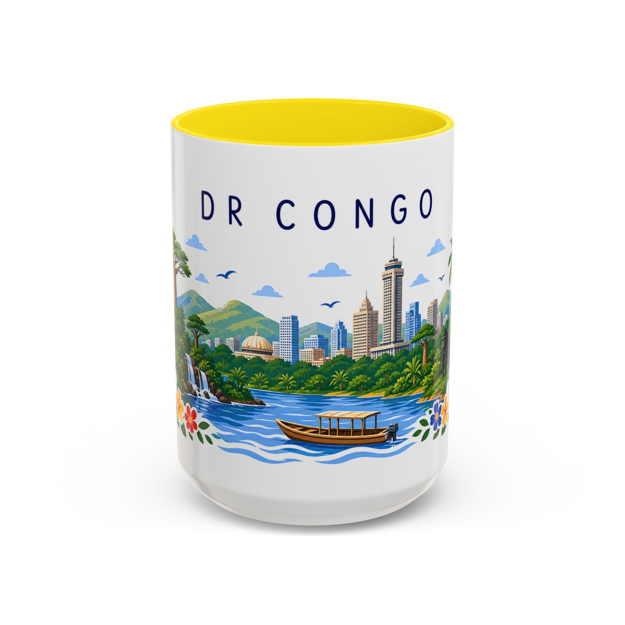 DR Congo Coffee Mug | Travel Souvenir Accent Mug | Place Gift Ceramic Cup 11oz 15oz